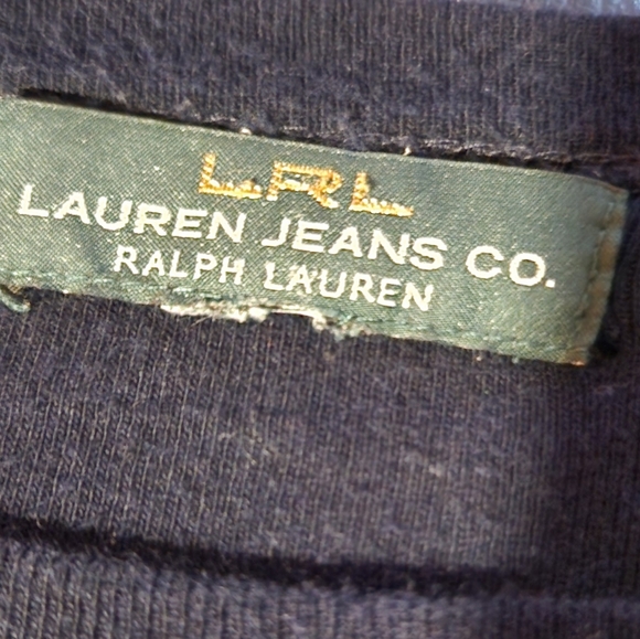 Ralph Lauren Jeans Navy Stripe Shirt Sz L - Picture 3 of 3